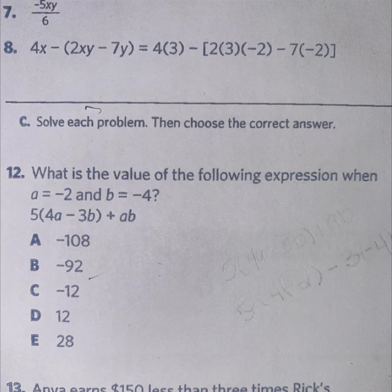 How do you do this what the answer to number 12-example-1