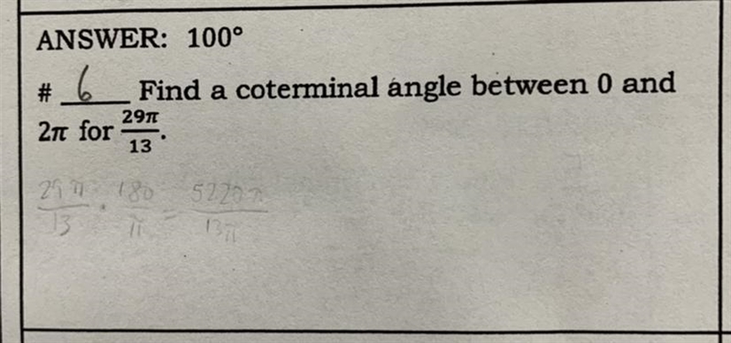 I need help with a Radians and degrees question that has me stumped. Answer needs-example-1