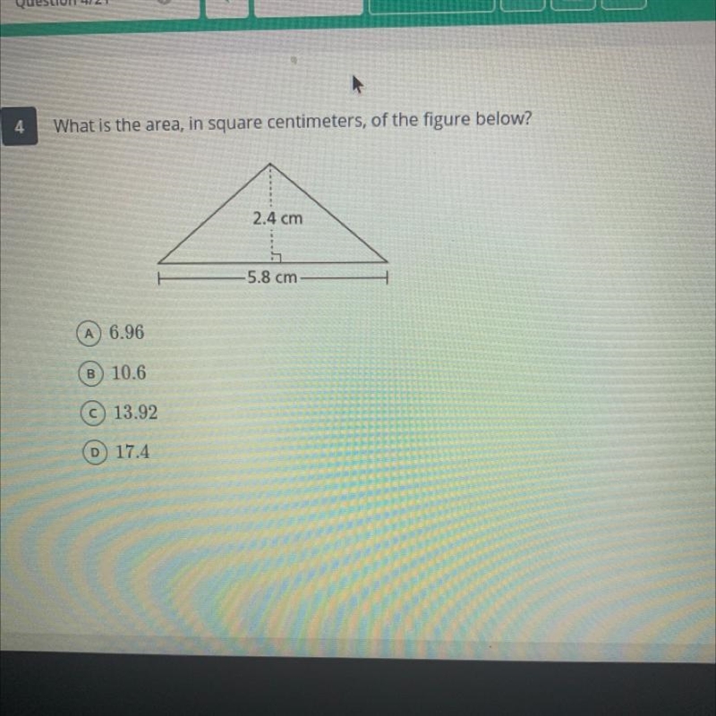 What is the area in square centimeters of the figure below-example-1