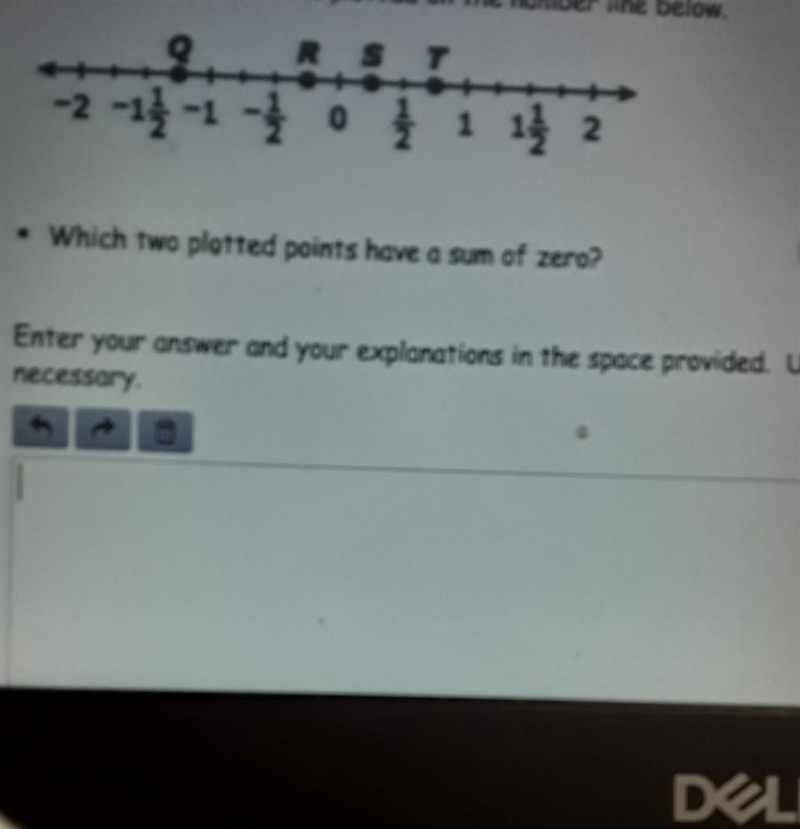 Points q, r, s, t, are plotted on the number line below ​-example-1