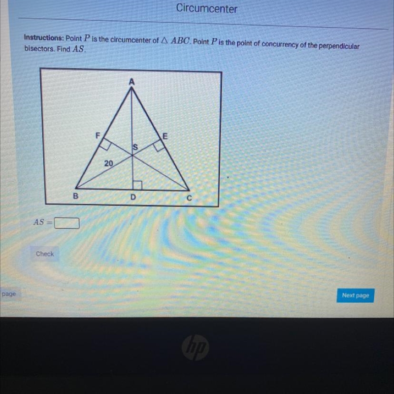 Point p is the circumcenter of ABC . point p is the point of concurrency of the perpendicular-example-1