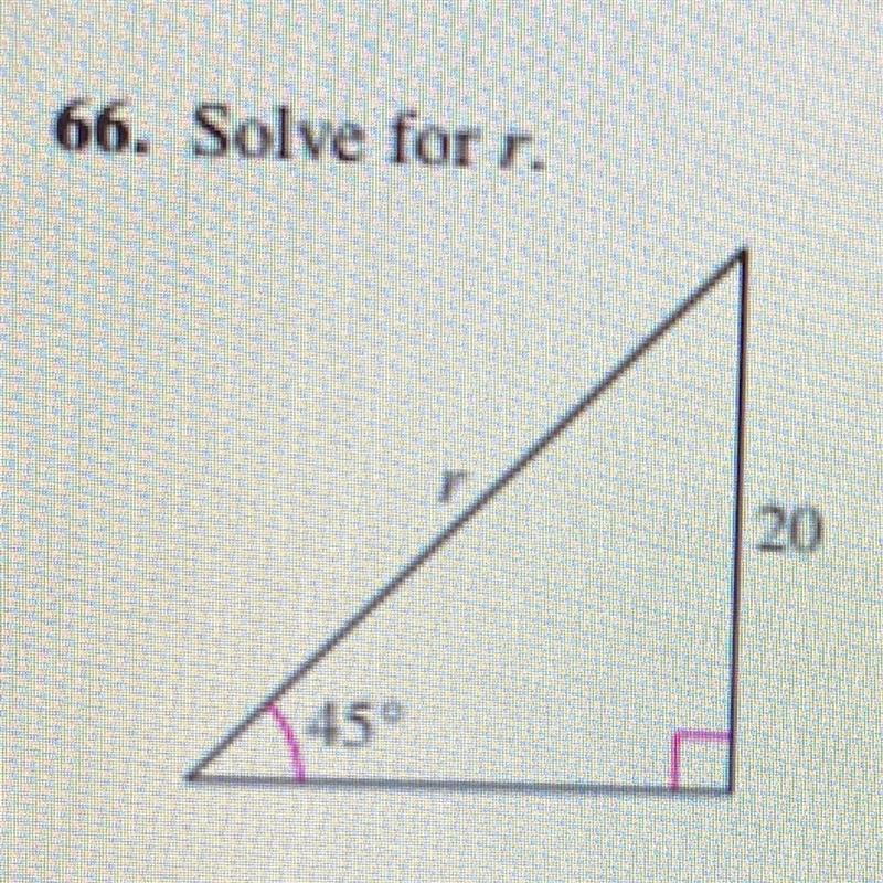 What is sin45 degrees =20/r-example-1