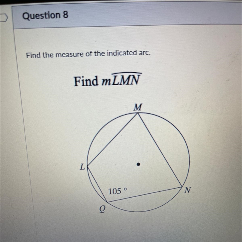 Find the measure of the indicated arc-example-1