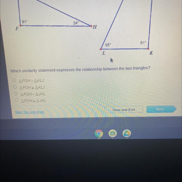 The triangles below are similar.-example-1