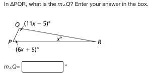 In ΔPQR, what is the m∠Q? Enter your answer in the box.-example-1