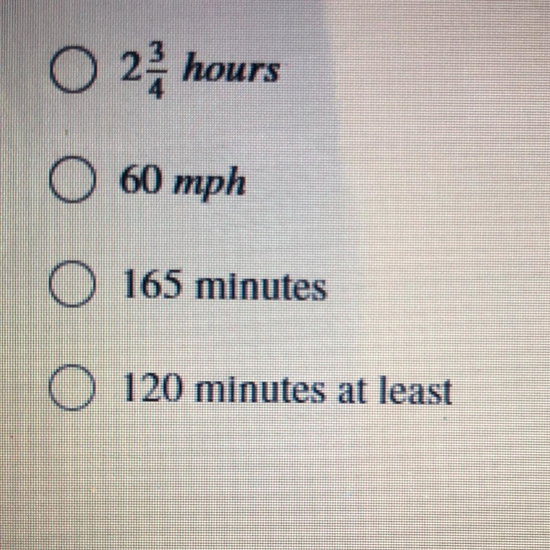 If your car is traveling 60 miles per hour on the 99, determine how many minutes it-example-1