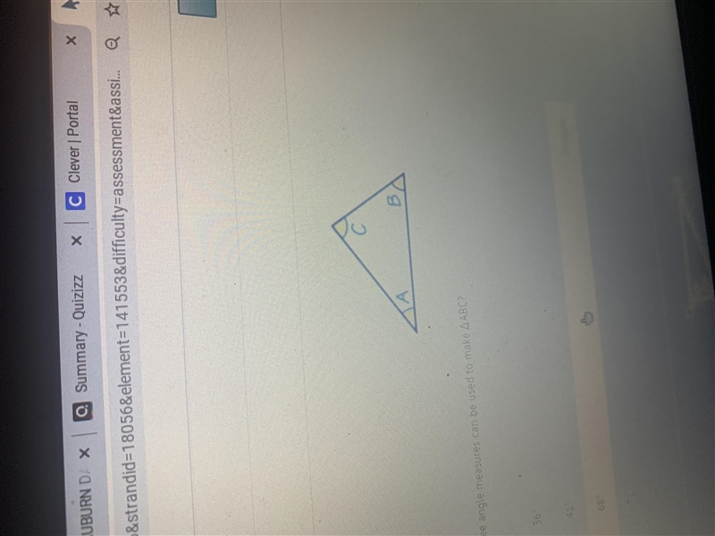 Which three angle measures can be ABC?-example-1