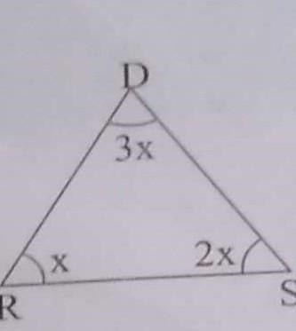 Find the value of X in each of the given triangles.​-example-1