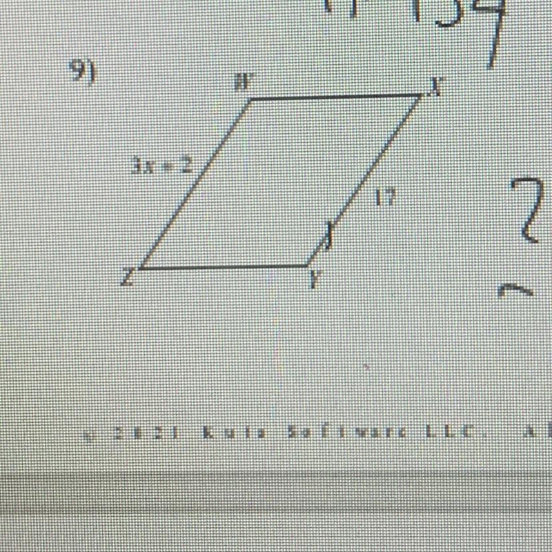 Solve for x it is a parallelogram pls help-example-1