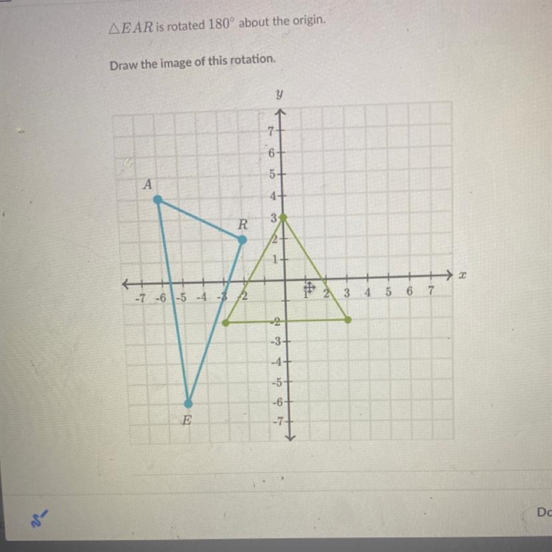 EAR is rotated 180° about the origin. plsss help-example-1