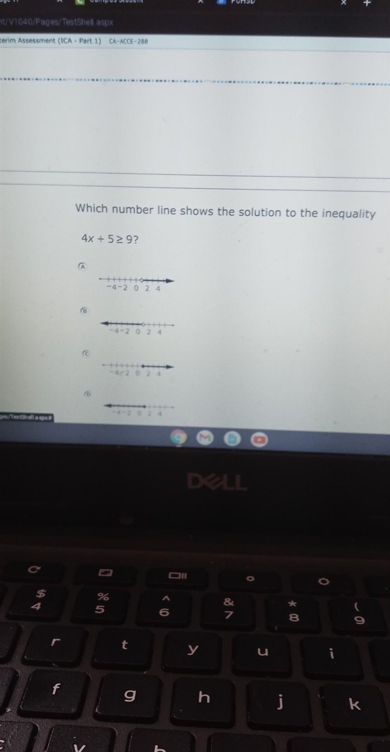 Which number line shows the soulution ​-example-1