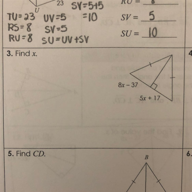 3. Find x. 8x - 37 5x + 17 I really need help with this-example-1