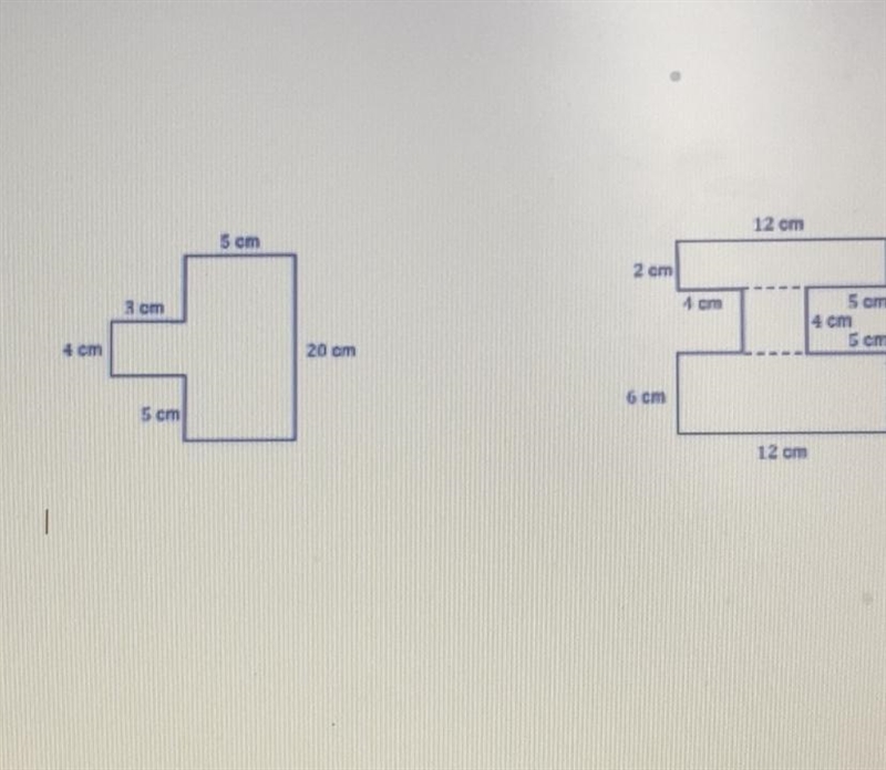 Calculate the areas and perimeters of each shapes, start bu calculating any missing-example-1