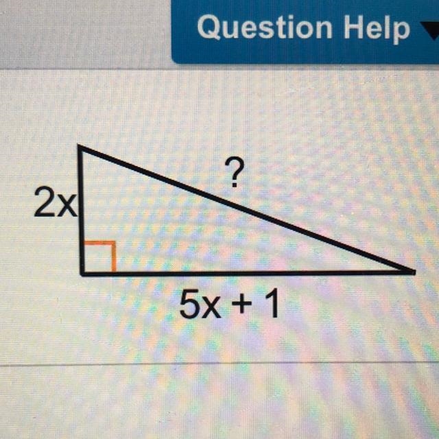 What is the length of the hypotenuse of the triangle when x = 3?-example-1