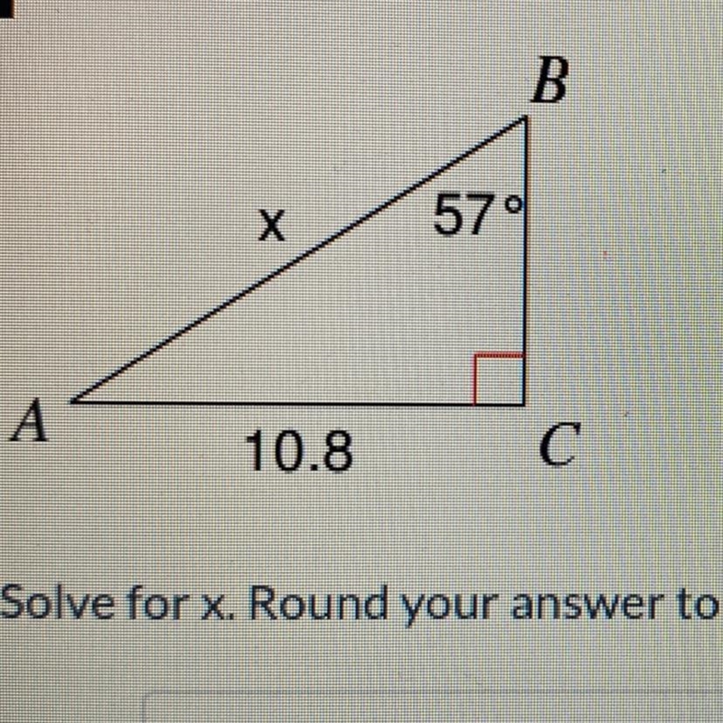 Solve for x. round your answer to the nearest tenth-example-1