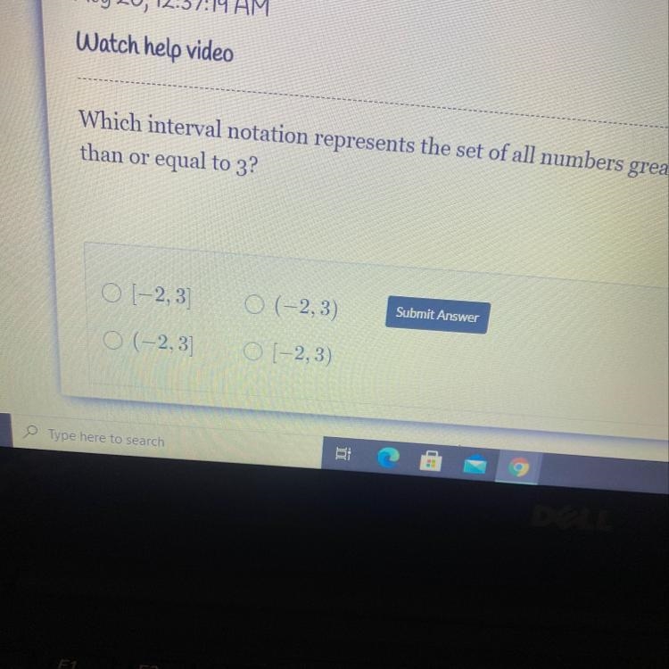 Which interval notation represents the set of all numbers greater than -2 and less-example-1