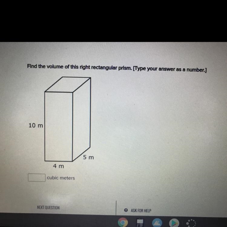 Find the volume of this right rectangular prism. [type your answer as a number]-example-1