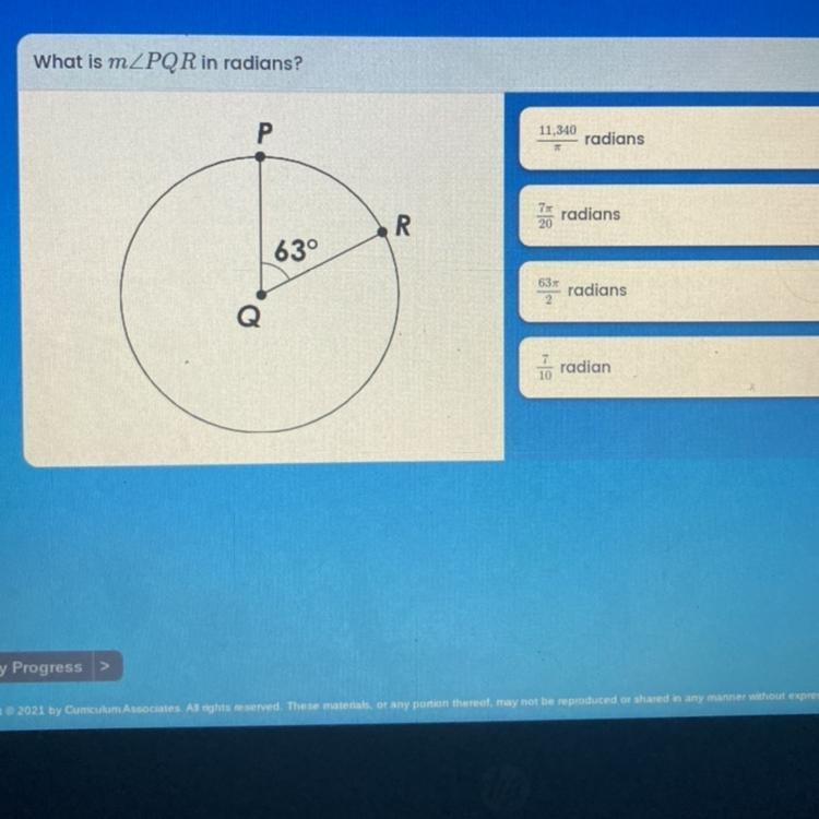 What is mZPQR in radians?-example-1