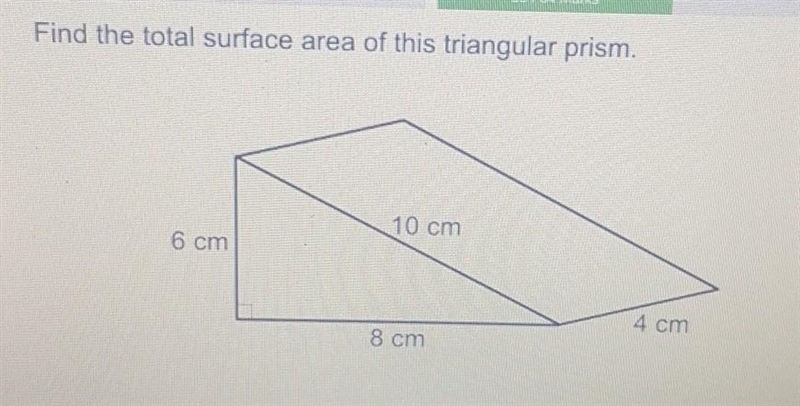 Find the total surface area of this triangular prism.​-example-1