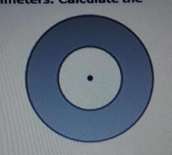 The radius of the small circle is 4cm and the area of the large circle is 67.12 square-example-1