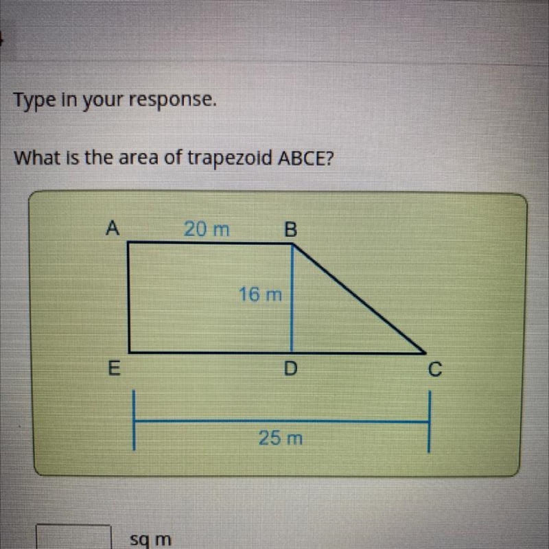 What is the area of the trapezoid ABCE?-example-1