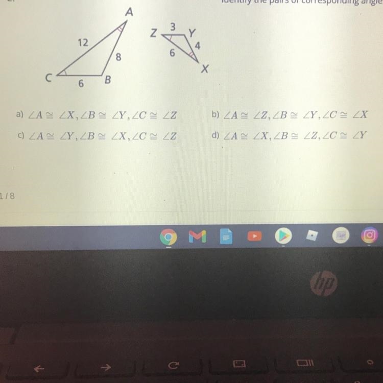 Identify the pairs of corresponding angles-example-1