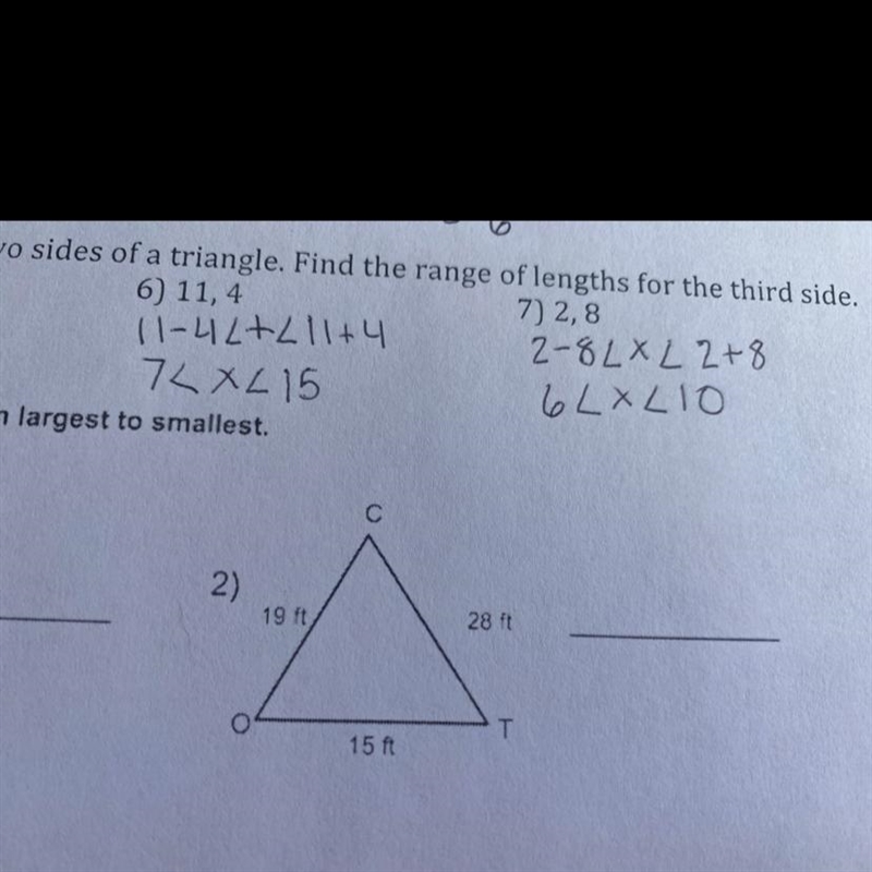 Triangles angles from largest to smallest-example-1