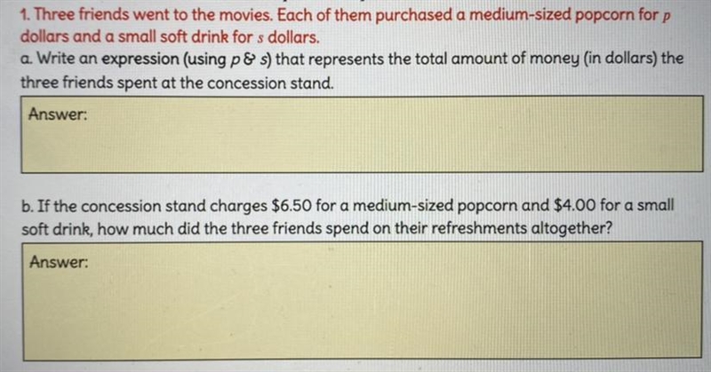 1. 3 friends went to the movies. Each of them purchased a medium sized popcorn for-example-1