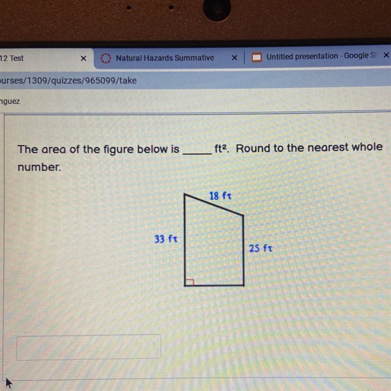 30 points!!!!! The area of the figure below is__ ft2. Round to the nearest whole number-example-1