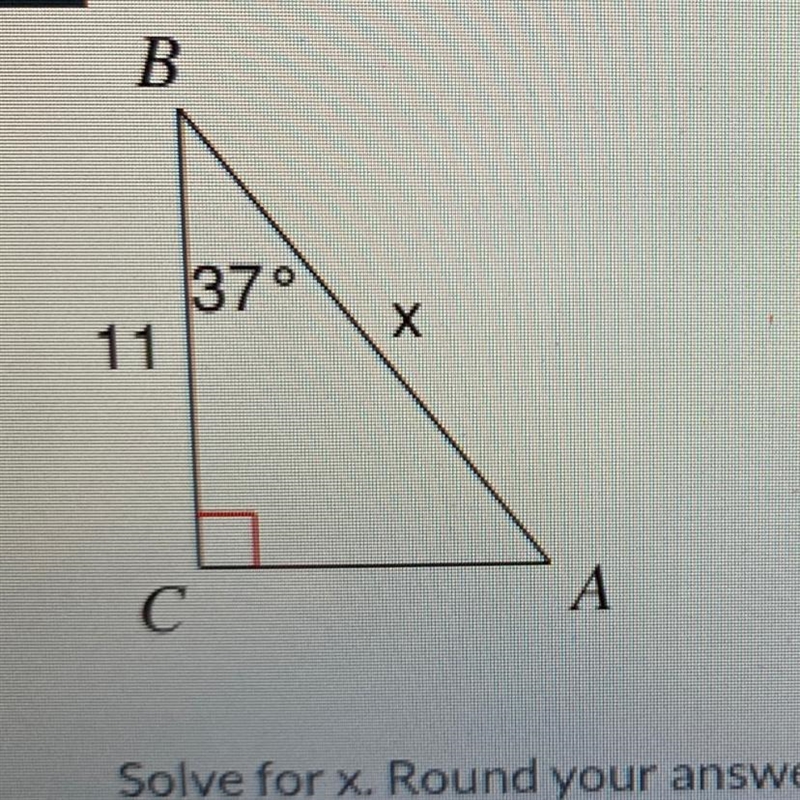 Solve for x. round your answer to the nearest tenth-example-1