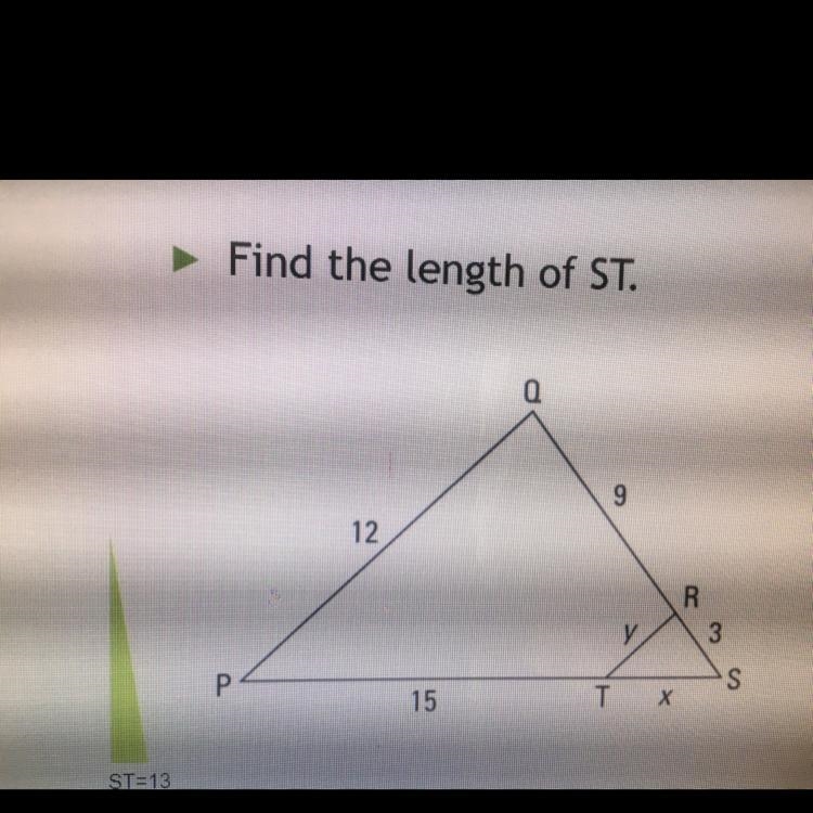 Find the length of ST.-example-1