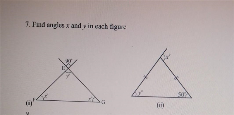 Find angles x and y in each figure​-example-1