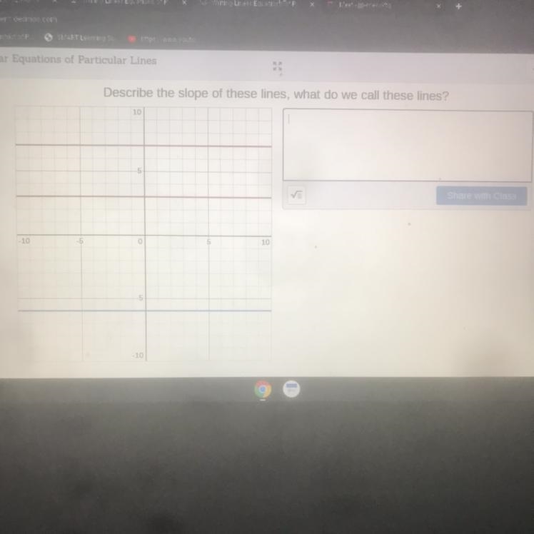 Describe the slope of these lines what do we call these lines?-example-1