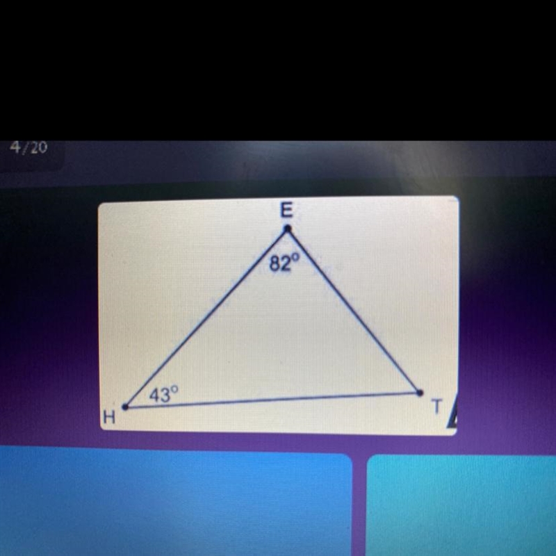 PLS HELP ME What would the measure of the third angle equal?-example-1