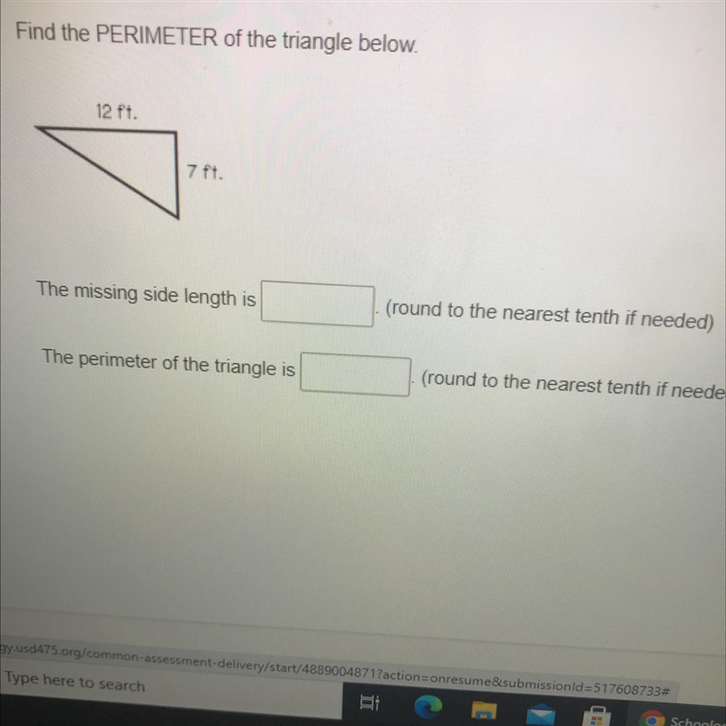 Find the perimeter of the triangle below-example-1