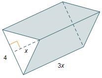 The volume of the triangular prism is 54 cubic units. A triangular prism with a volume-example-1