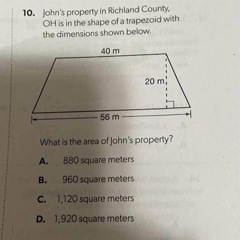 What is the area of John’s property?-example-1