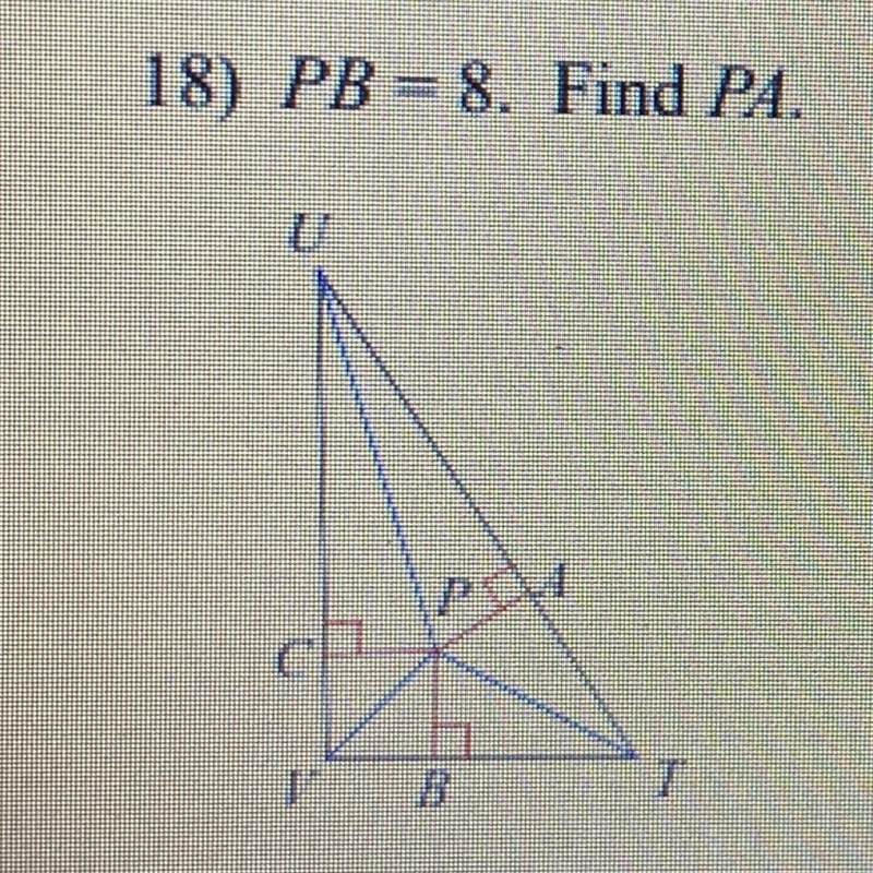 18) PB = 8. Find PA.-example-1