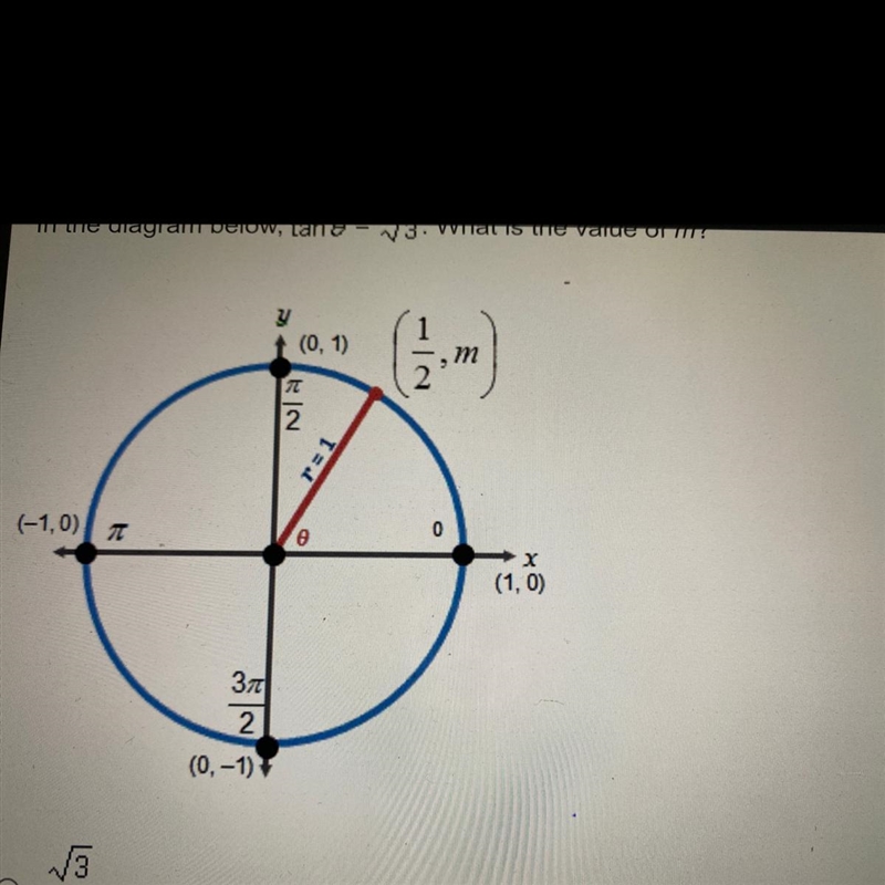 In the diagram below, tan e = 3. What is the value of m?-example-1