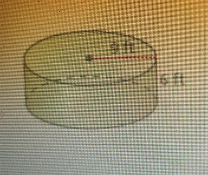 Help pls! Find the volume of the cylinder. Round your answer to the nearest tenth-example-1