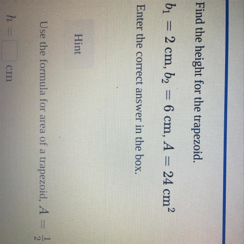 Find the height of the trapezoid-example-1