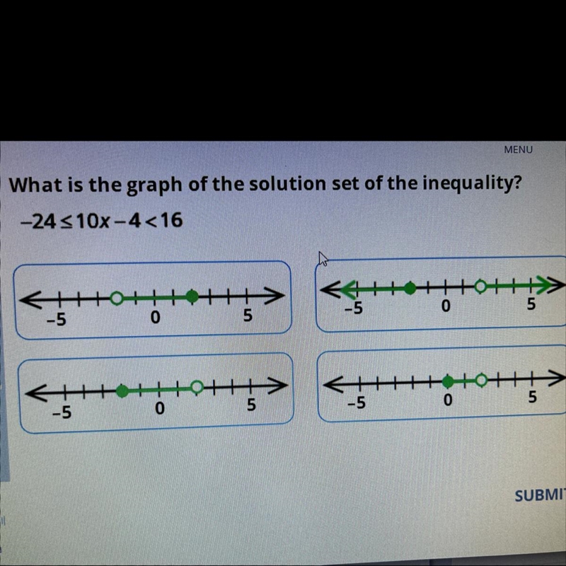 What is the graph of the solution set of the inequality?-example-1