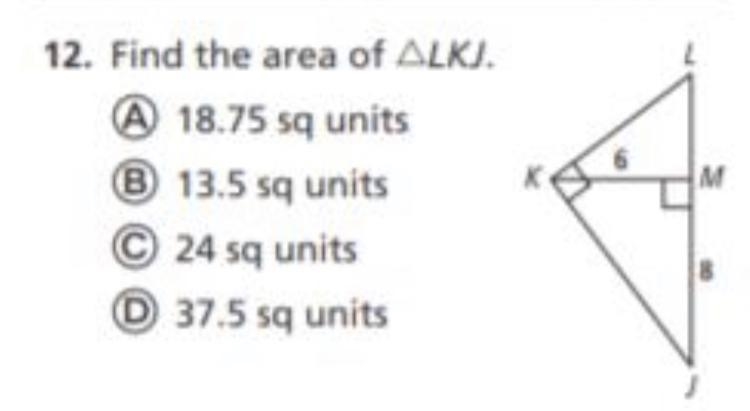 Find the area of ΔLKJ-example-1