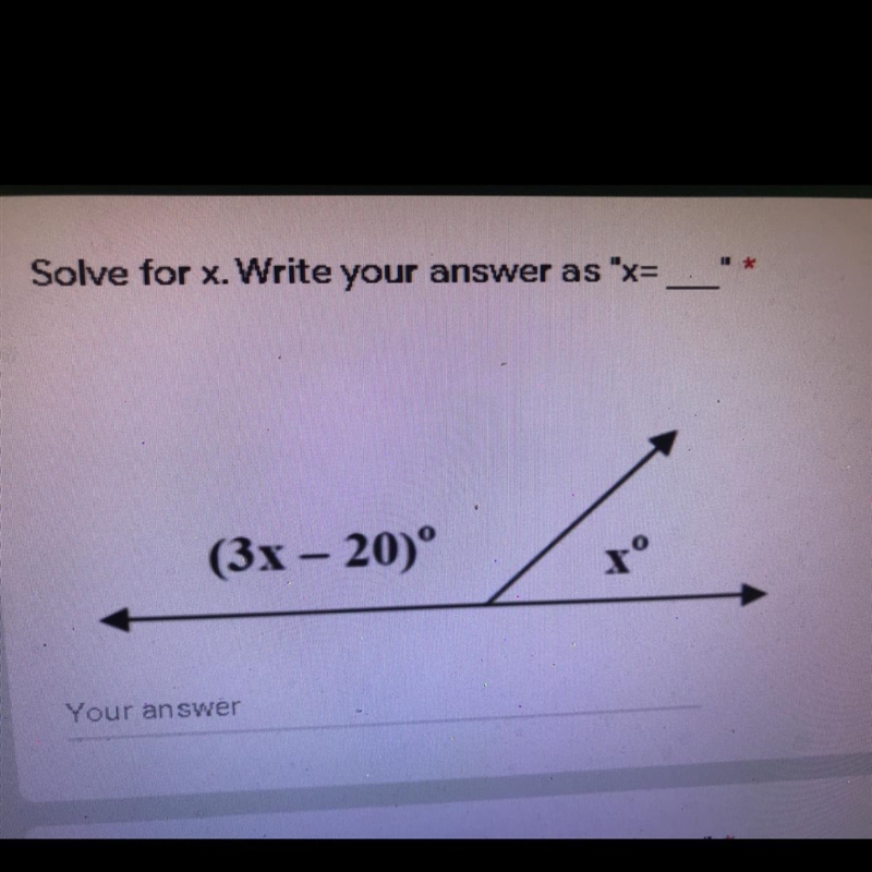 HELP/ solve for x. Write your answer as "x=__"-example-1