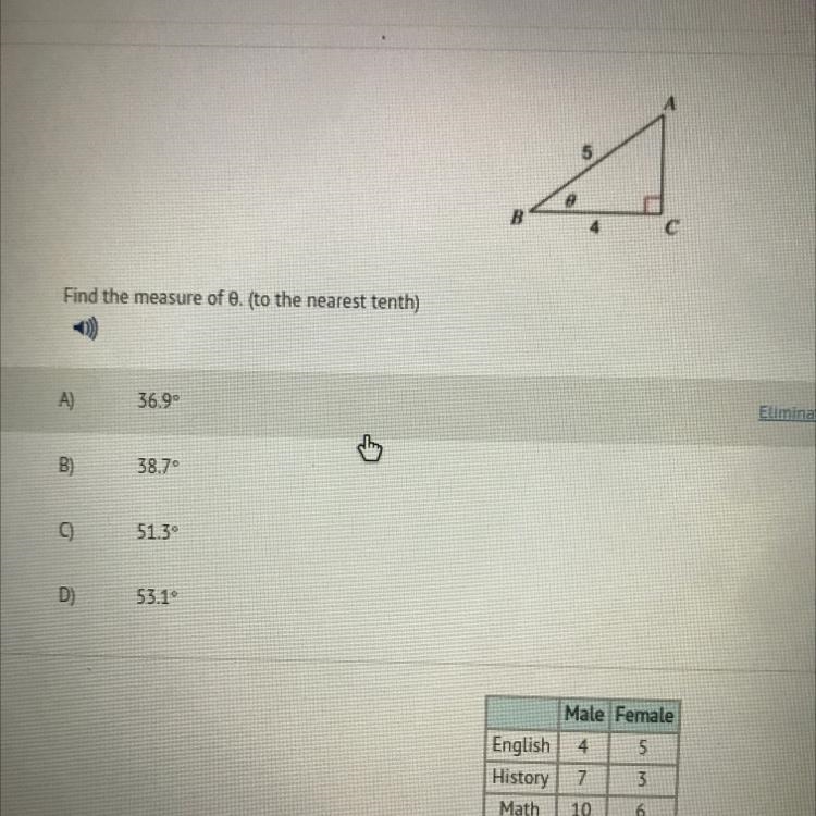 Find the measure of . (to the nearest tenth)-example-1