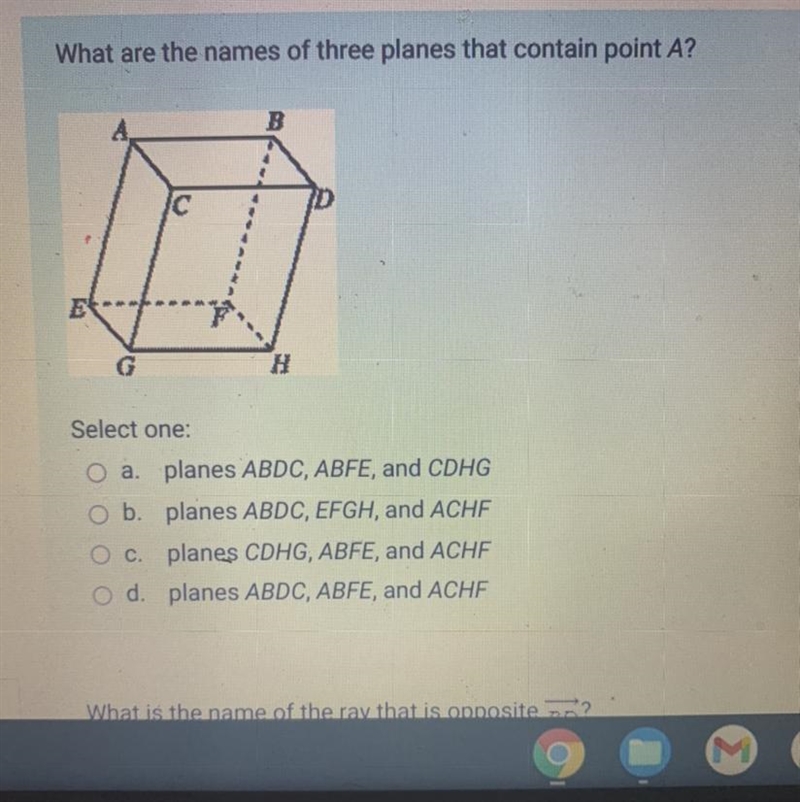 What are the names of three planes that contain point A?-example-1