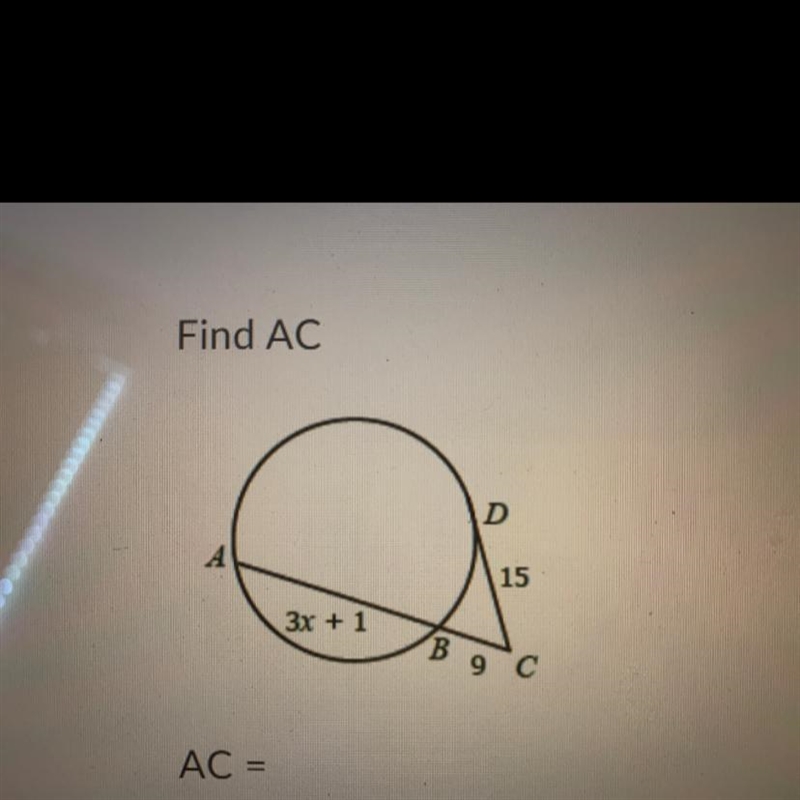 Find AC please and thank you.-example-1