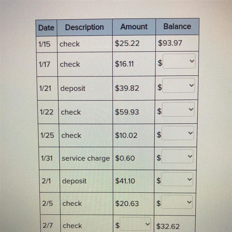 Fill in the missing values.-example-1