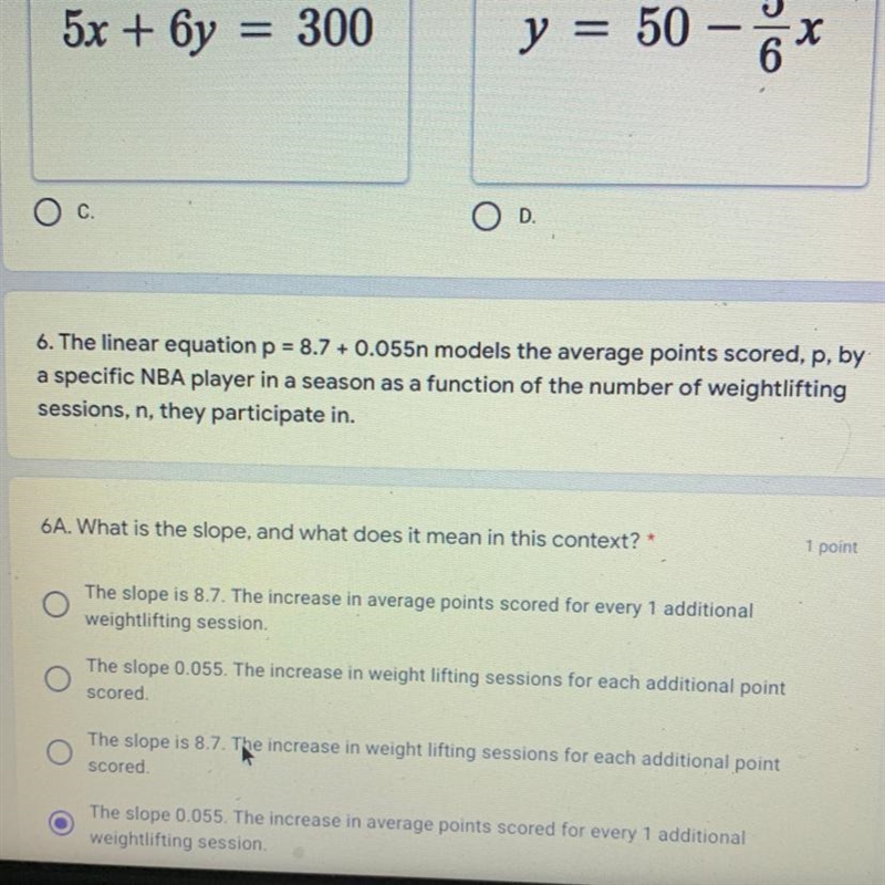 (from #6 in the pic) What does 0.055n represent? What does 8.7 represent?-example-1