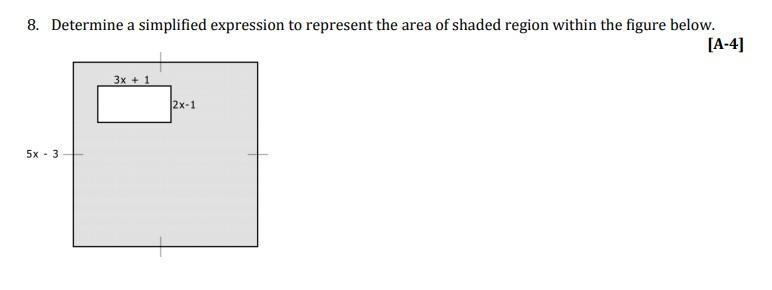 Determine a simplified expression to represent the area of shaded region within the-example-1